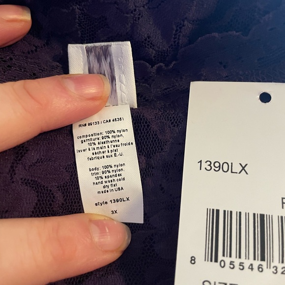 NWOT HANKY PANKY Plus Size Signature Lace Unlined Camisole in Fig Purple Size 3X - Picture 4 of 4